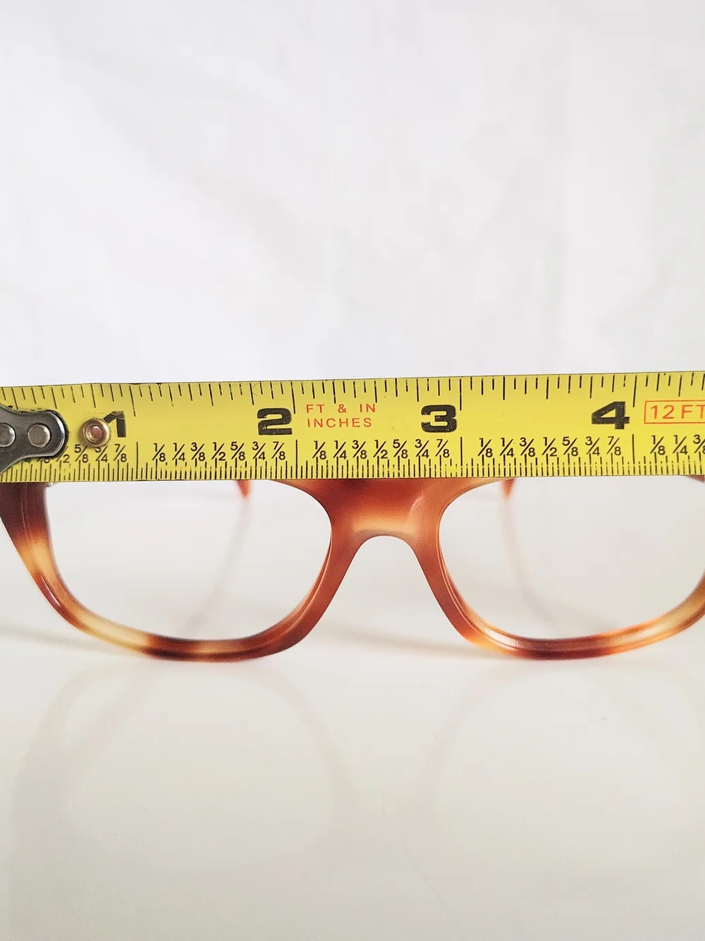 Vintage Binocle Orange Tortoiseshell Acetate Eyeglass Frames Squarish Retro